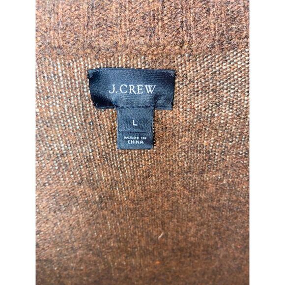 J Crew Sweater Mens Large Lambs Wool Shawl Collar Pullover Brown - Picture 3 of 6